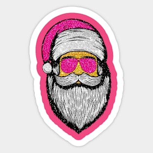 Pink Santa Claus, Christmas Lights Pink Santa Sticker